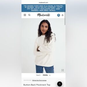 Madewell Button-Back Mockneck Top